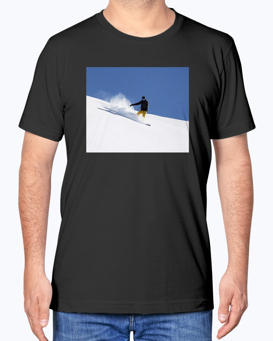 Mountain Flow, Snowboarding Shirt, Eco-Friendly Fashion, Moss Apparel, Unisex T-Shirt