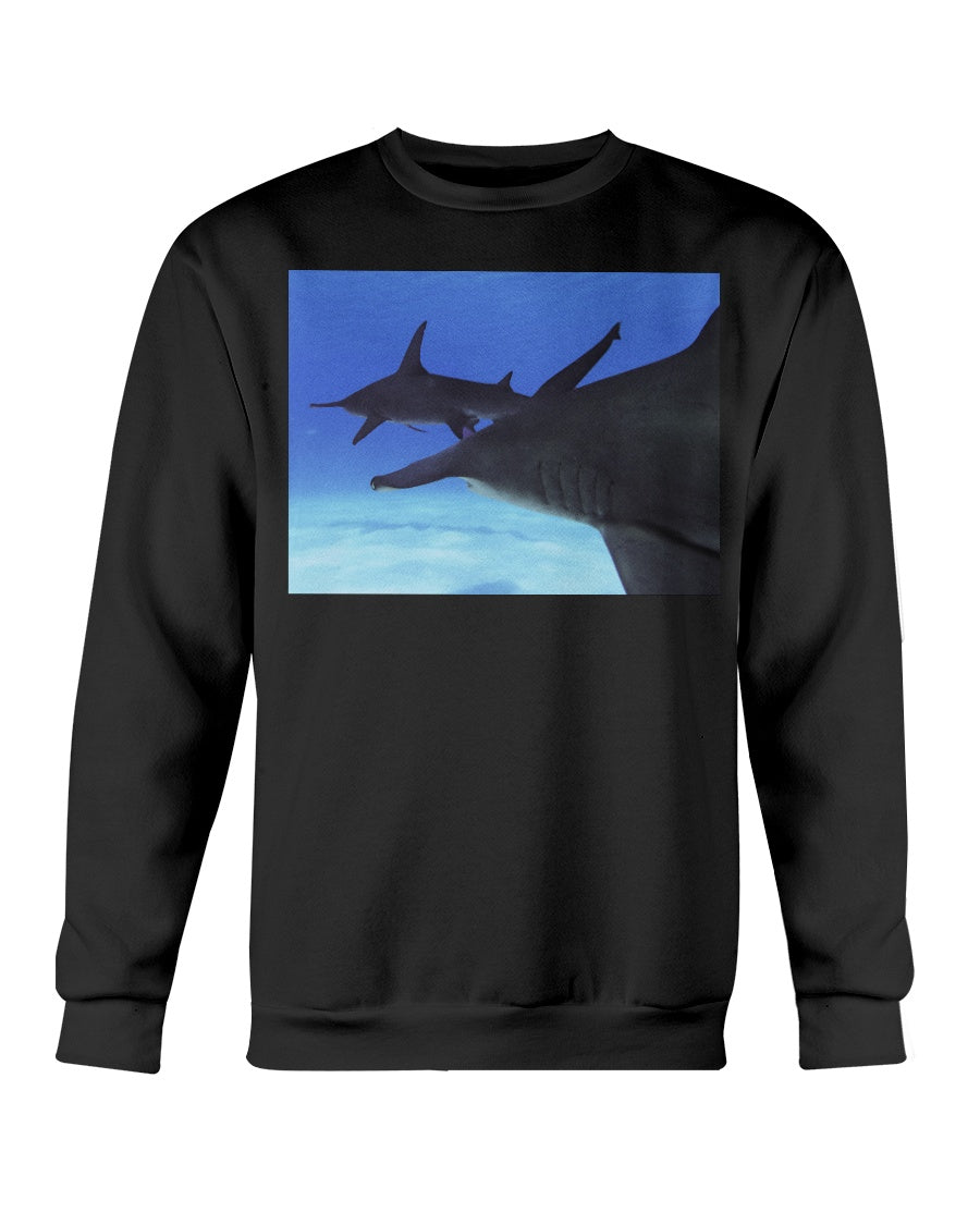 Hammerhead Pursuit, Shark Fan Sweater, wildlife clothing, Moss Apparel, Unisex Crewneck Sweatshirt