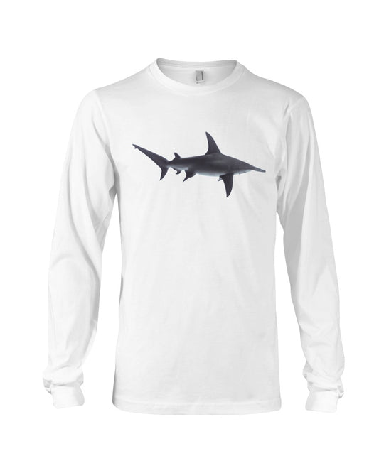 Hammerhead Shark Cruising, Moss Apparel, Shark Style, Airlume Cotton, Long Sleeve T-Shirt