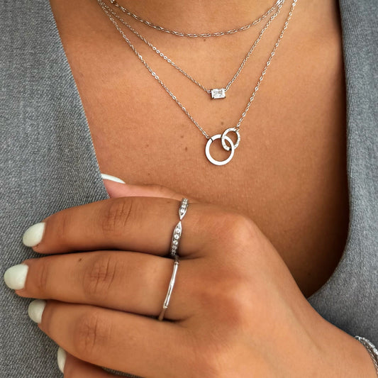HALLIE DAINTY SILVER BAMBOO RING BAND