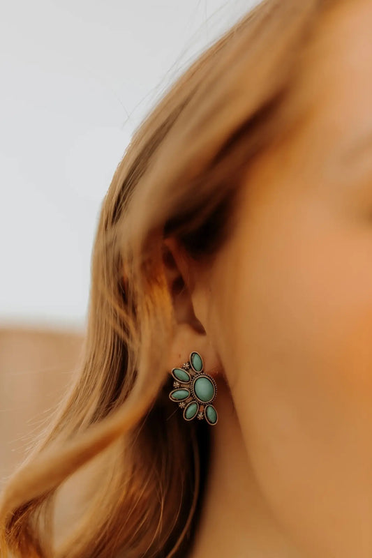 Small Turquoise Cluster Stud Earrings Wild Junkie