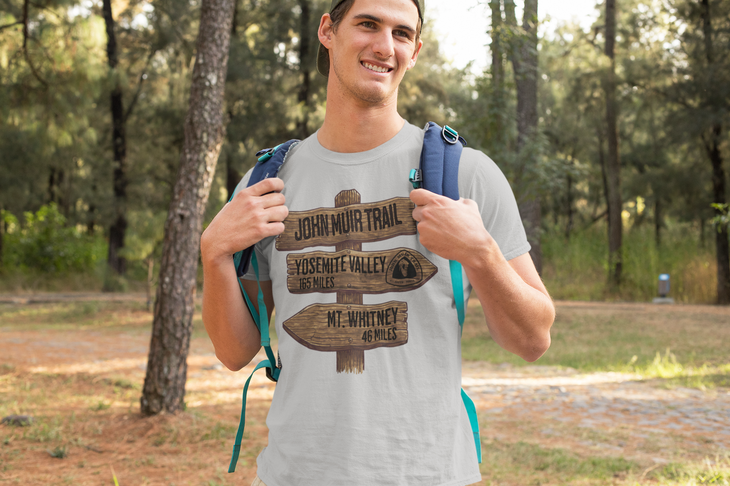 John Muir Trail T-Shirt Wood Sign 211 Miles