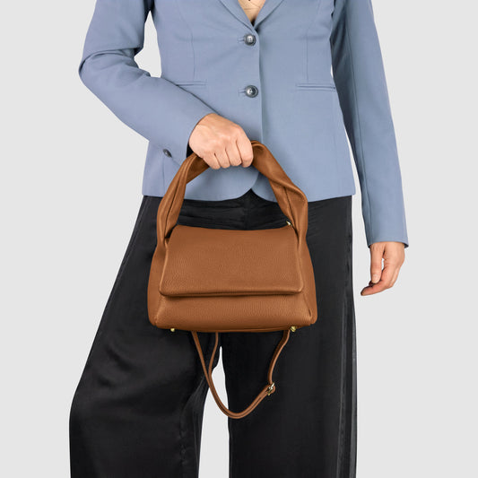 Italian Genuine Calf Leather Top-Handle Bag 262495