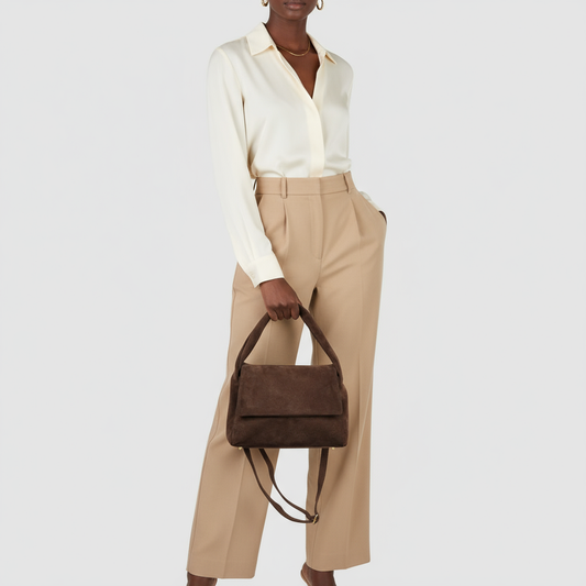 Italian Genuine Suede Top-Handle Bag 262495