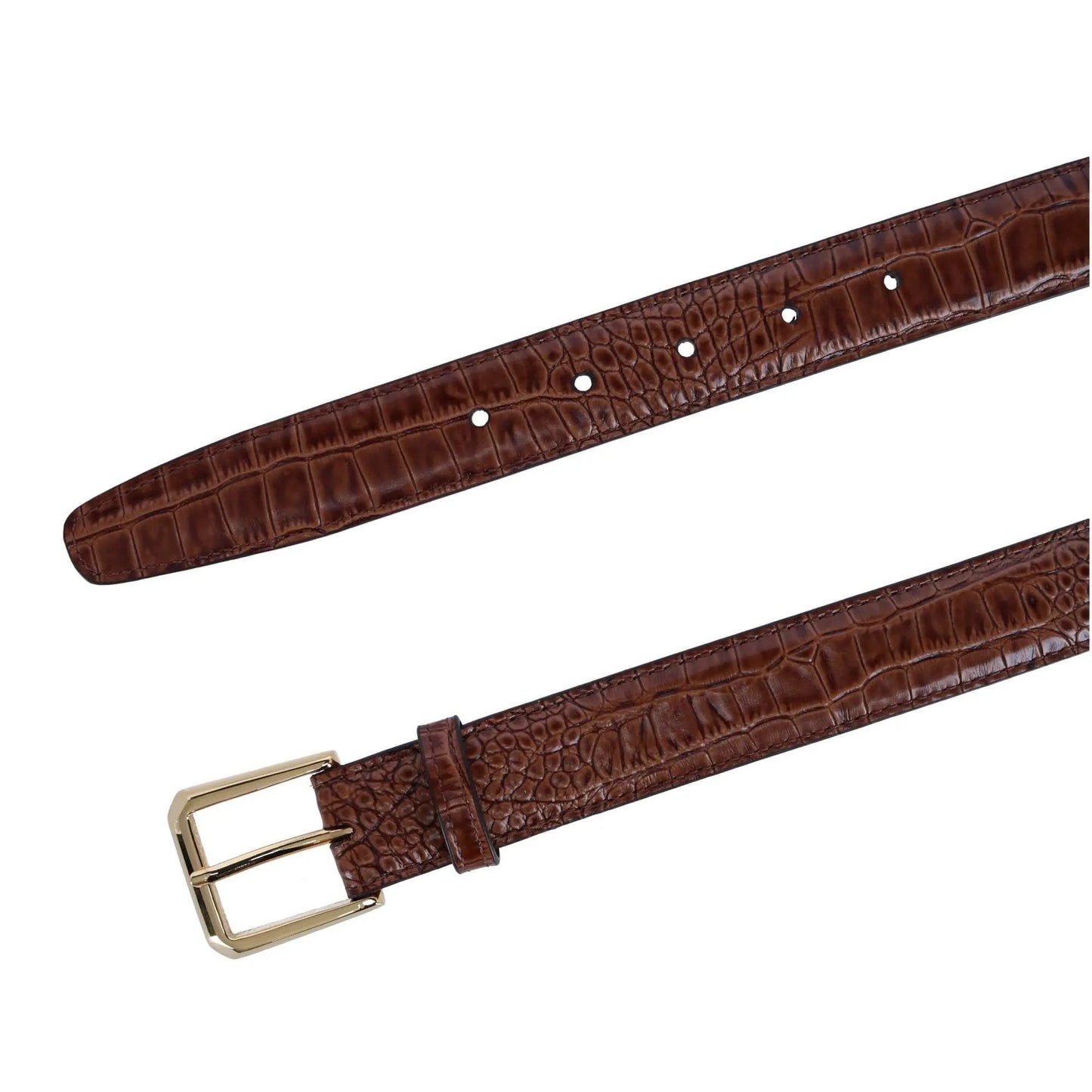 30mm Mock Alligator Embossed Italian Leather Belt Trafalgar Store