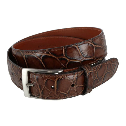 Toby Mock Turtle Embossed Italian Leather 35mm Belt Trafalgar Store