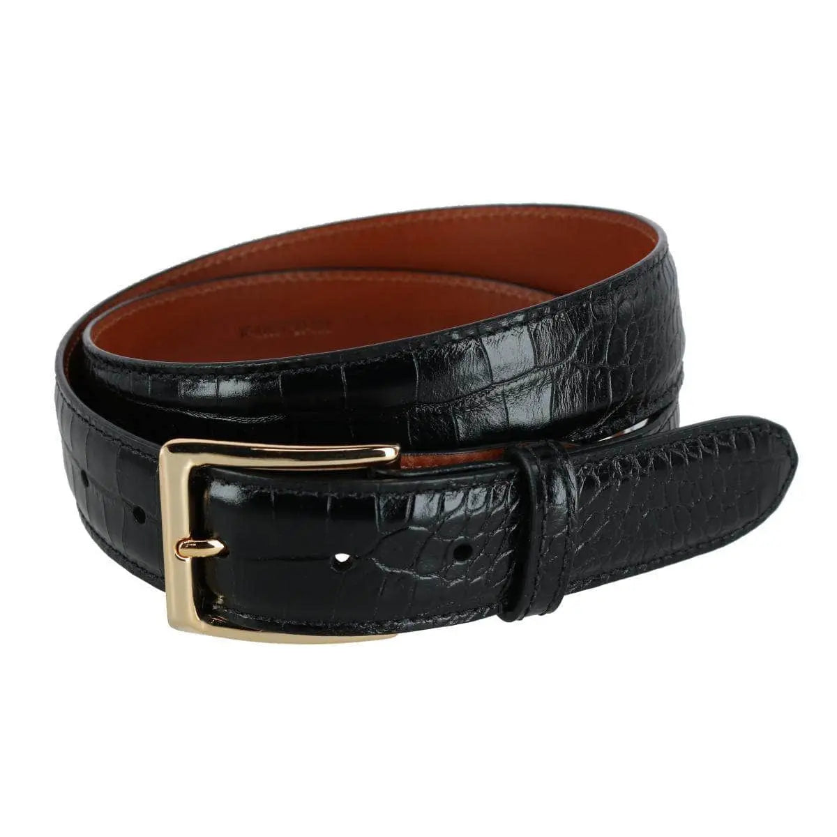Chance 35mm Mock Mini-African Alligator Embossed Italian Leather Belt Trafalgar Store