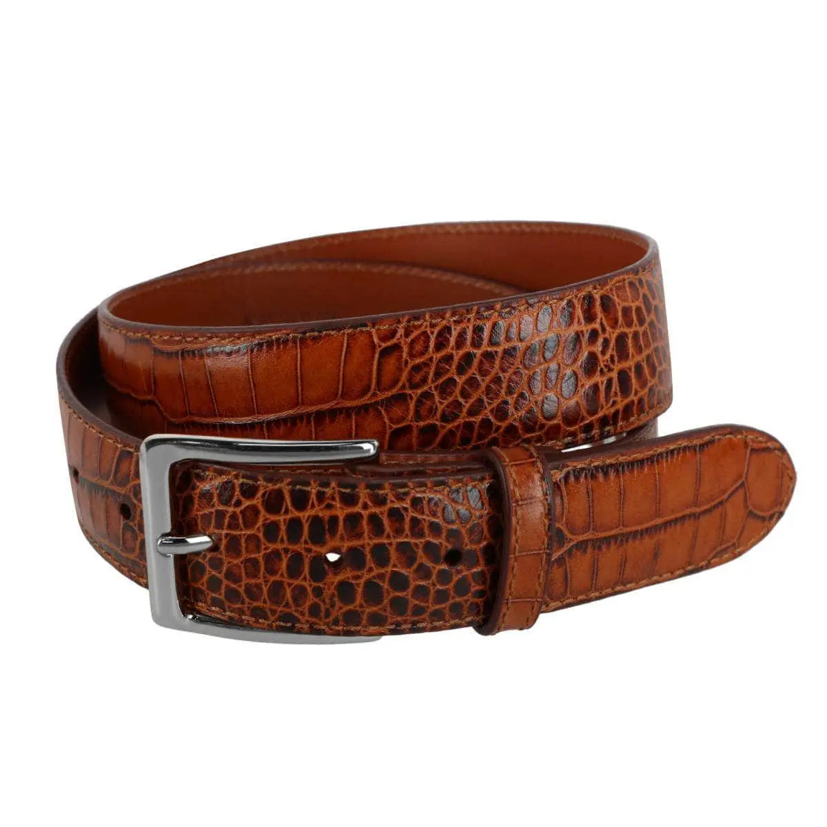Chance 35mm Mock Mini-African Alligator Embossed Italian Leather Belt Trafalgar Store
