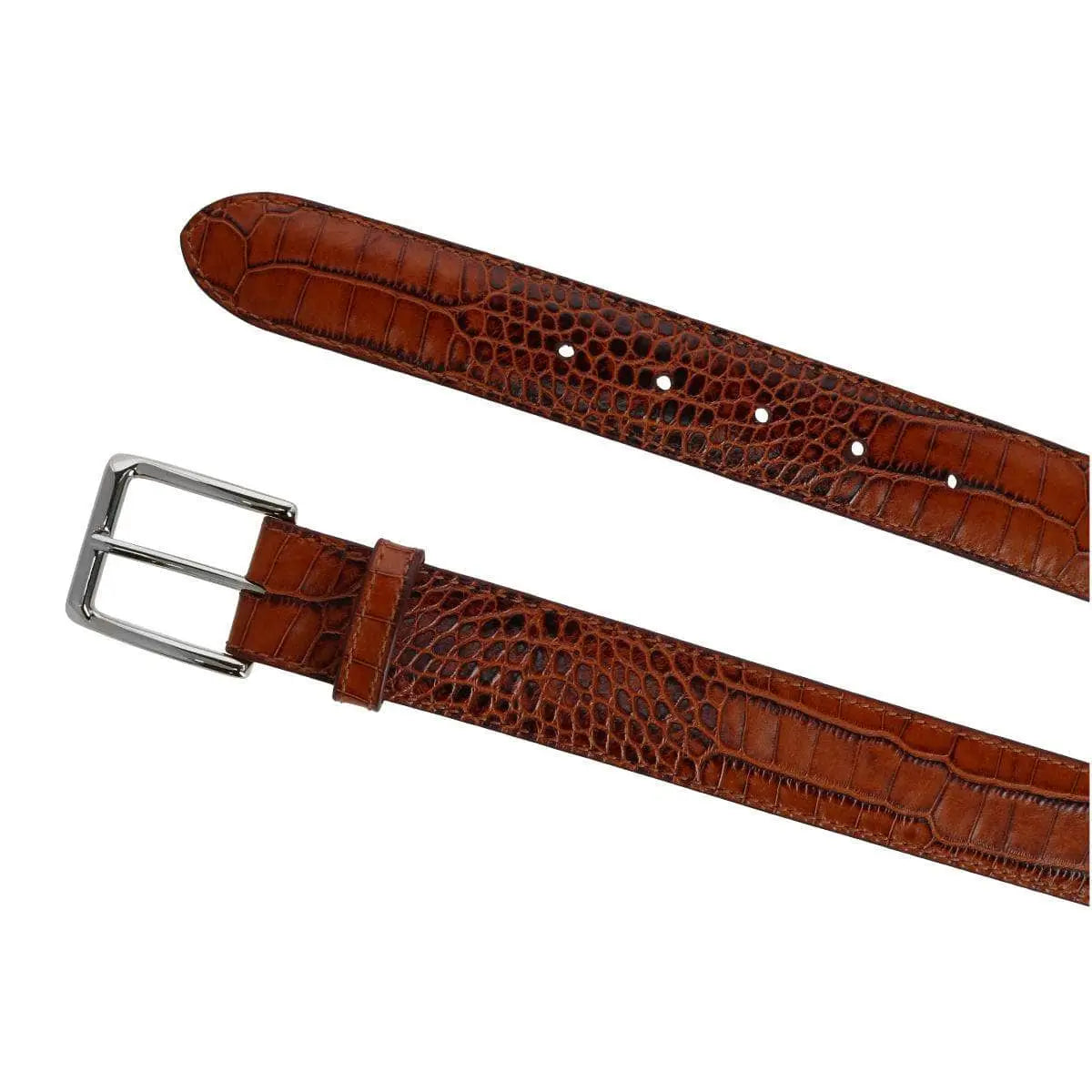 Chance 35mm Mock Mini-African Alligator Embossed Italian Leather Belt Trafalgar Store
