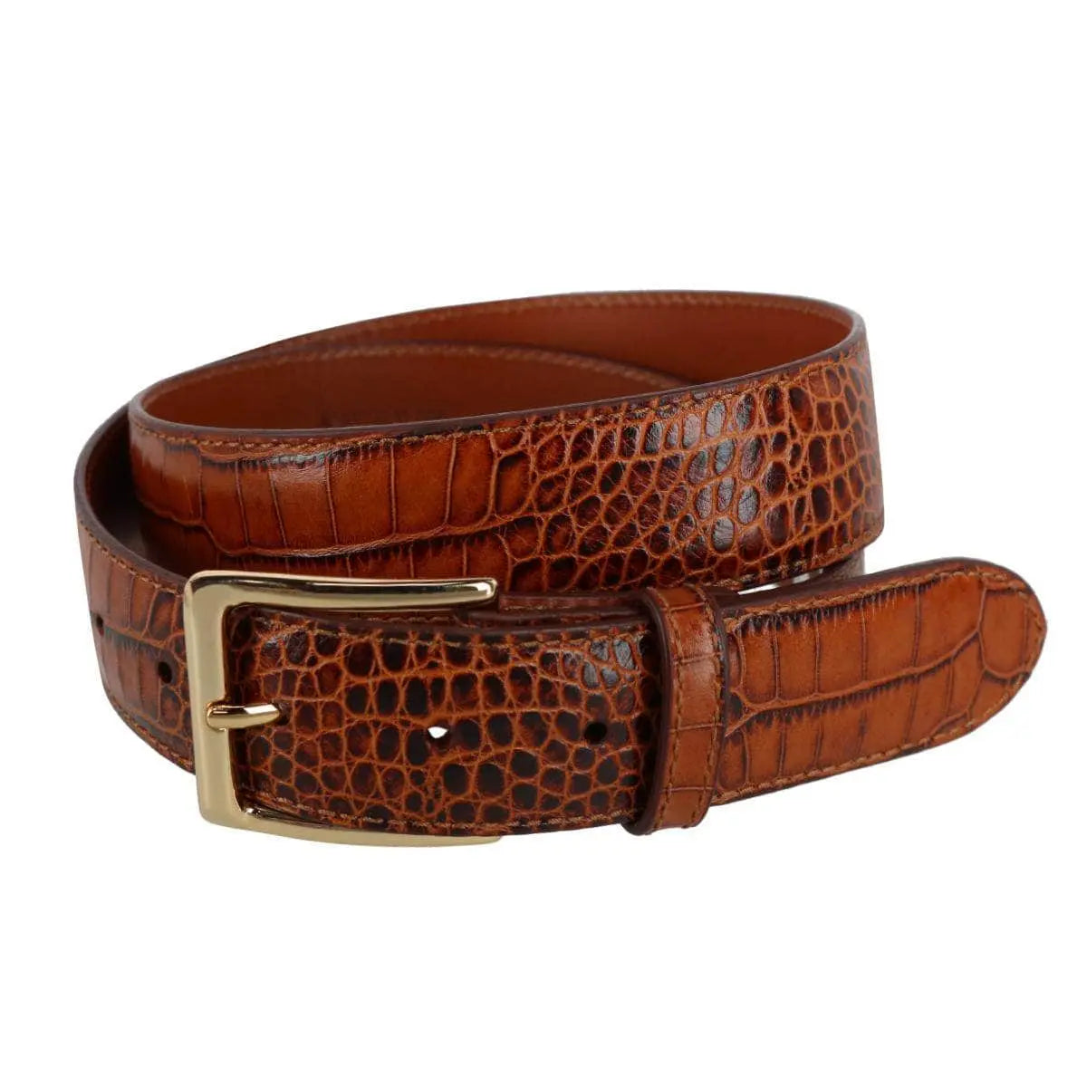 Chance 35mm Mock Mini-African Alligator Embossed Italian Leather Belt Trafalgar Store