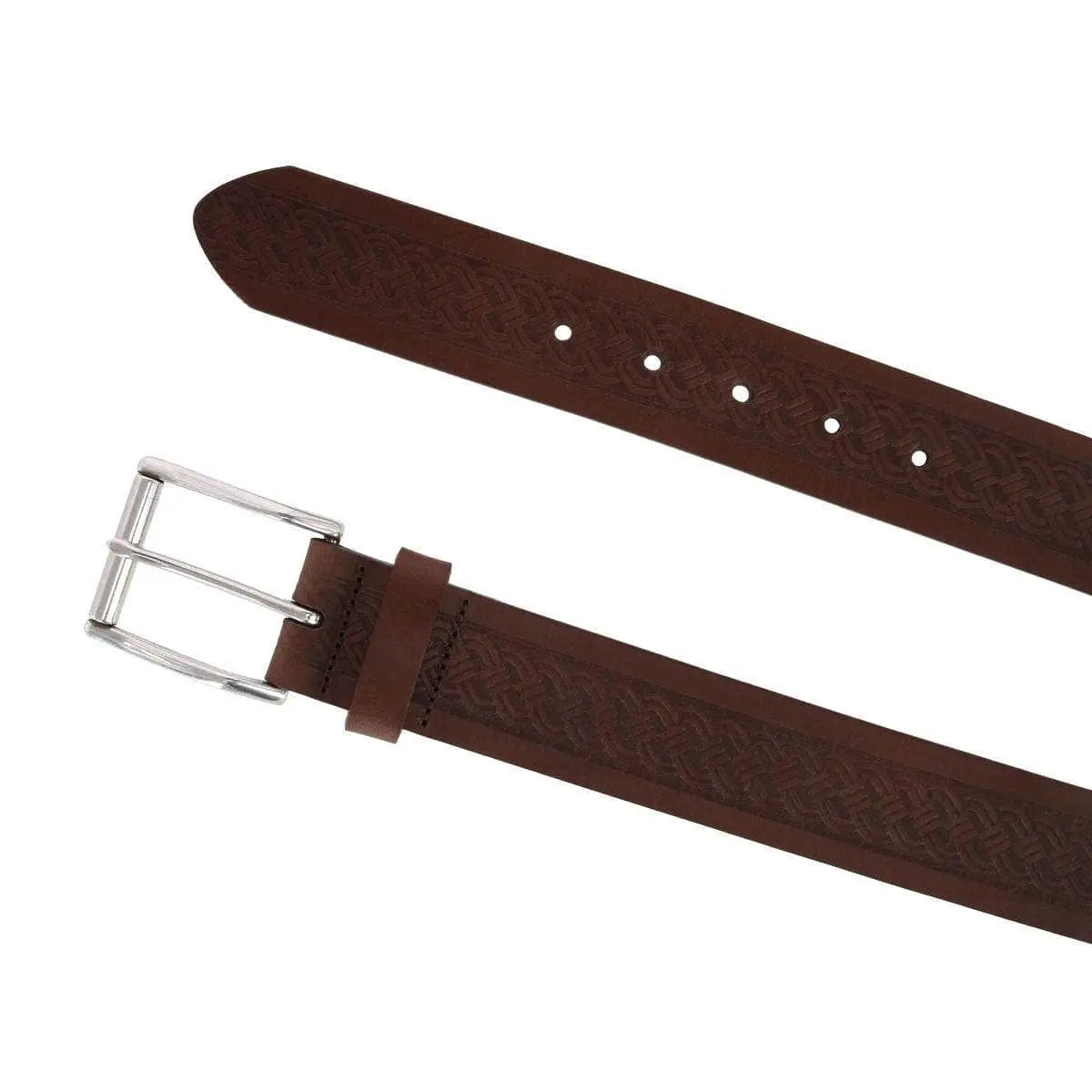 Grady 40mm Celtic Scroll Embossed Leather Jean Belt Trafalgar Store