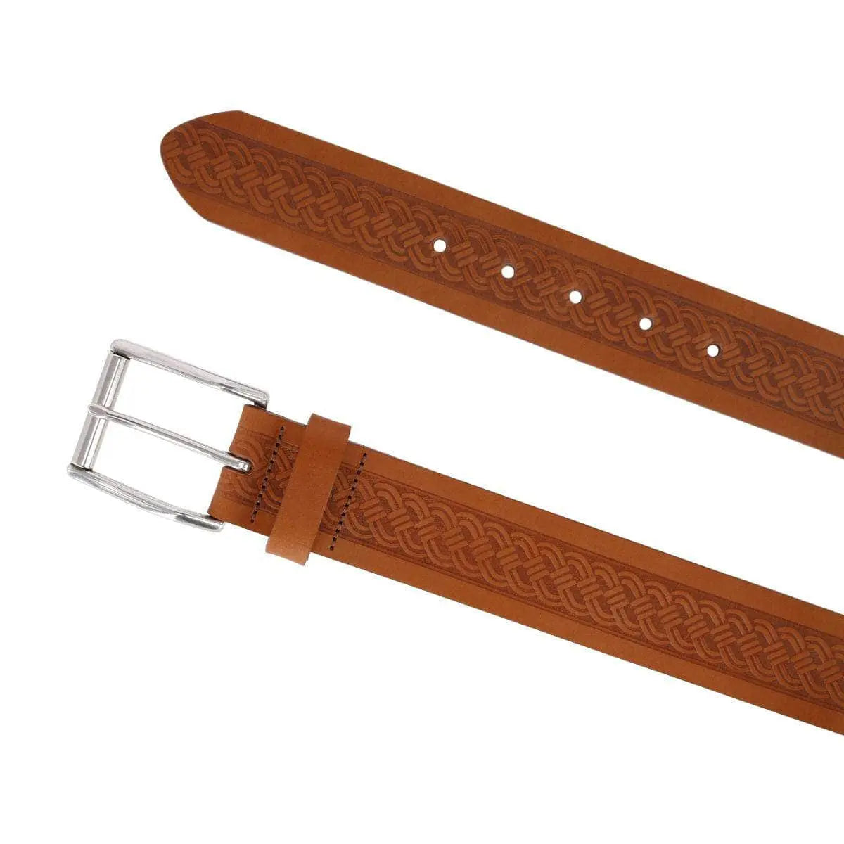 Grady 40mm Celtic Scroll Embossed Leather Jean Belt Trafalgar Store