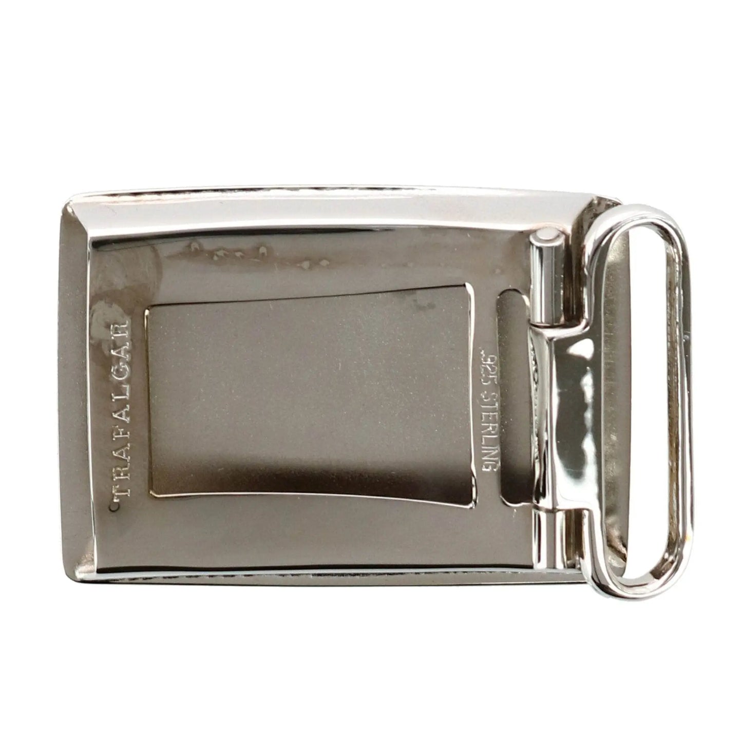 30mm Rhodium Over Solid Sterling Silver Compression Belt Buckle Trafalgar Store