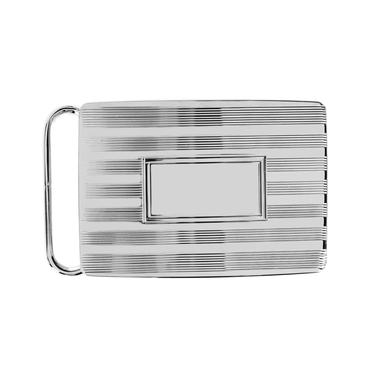 30mm Sterling Silver Engine Turned with Large Loop Compression Belt Buckle Trafalgar Store
