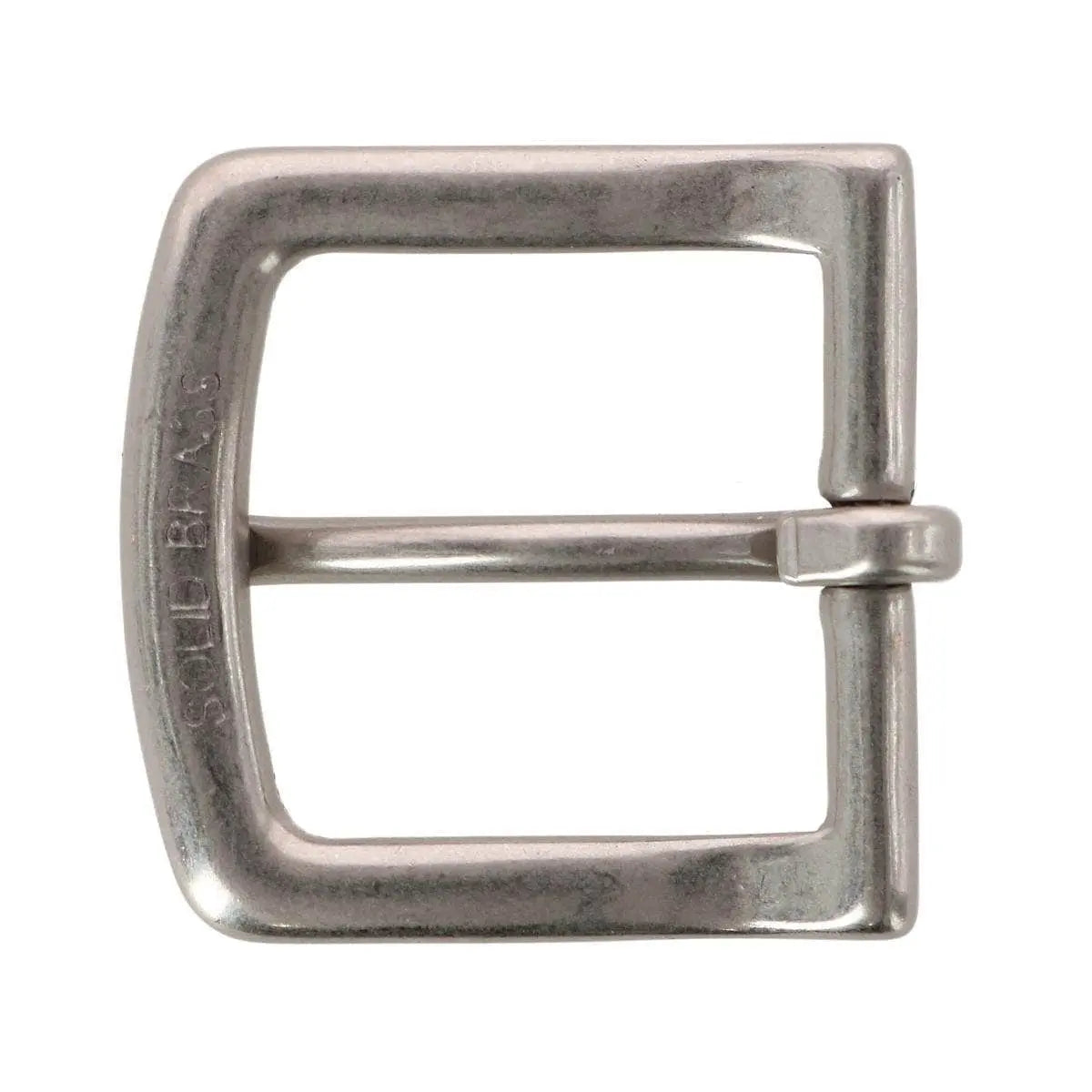 32mm Soft Edged Solid Brass Brushed Nickel Single Prong Buckle Trafalgar Store