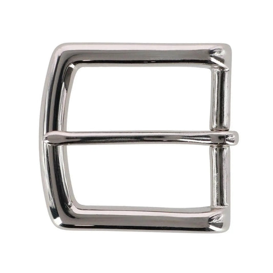 38mm Solid Brass Single Pronged Polished Silver Buckle Trafalgar Store