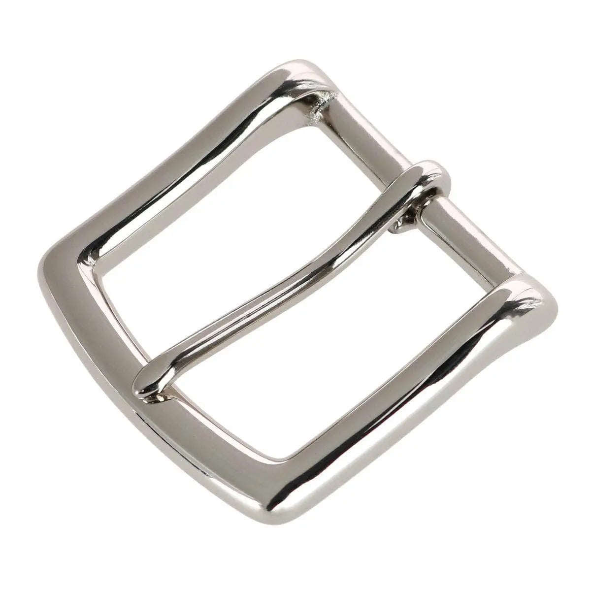 38mm Solid Brass Single Pronged Polished Silver Buckle Trafalgar Store