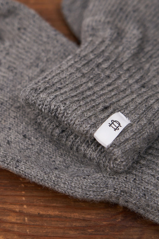 Grey Tweed Fingerless Glove with Natural Deerskin Palm UPSTATE STOCK