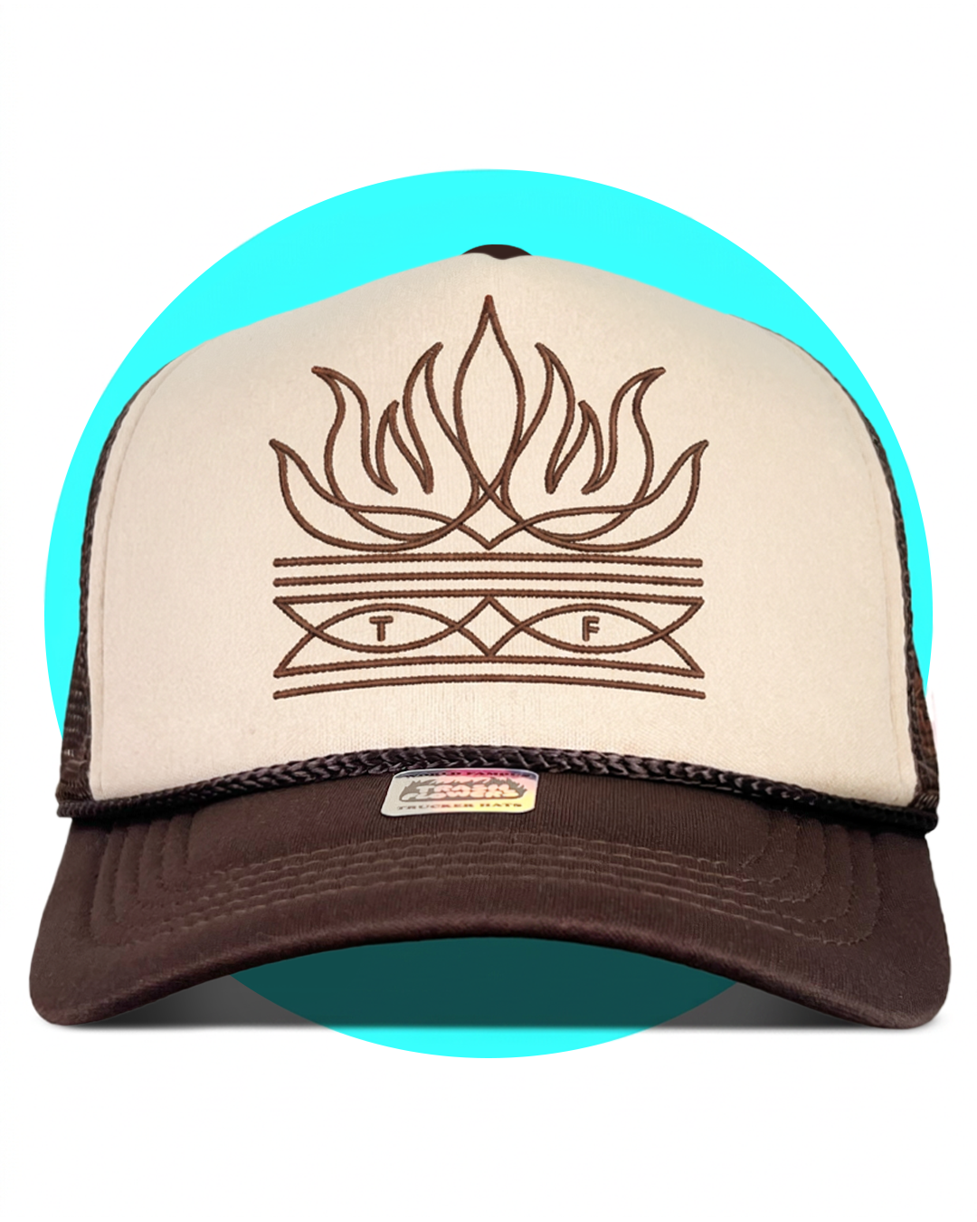 Trash Flowers Flame Toe Bug Boot Stitch Trucker hat