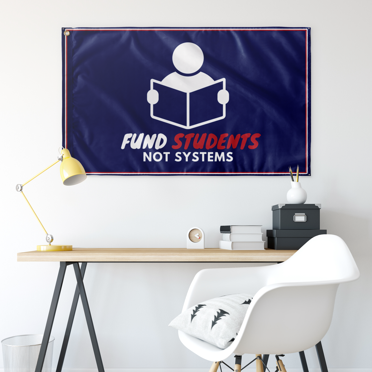 Fund Students Not Systems Single Sided Flag