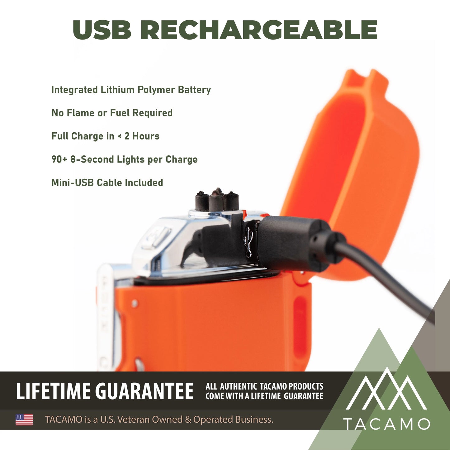 TACAMO H2 Rechargeable Electric Arc Lighter TITAN Survival