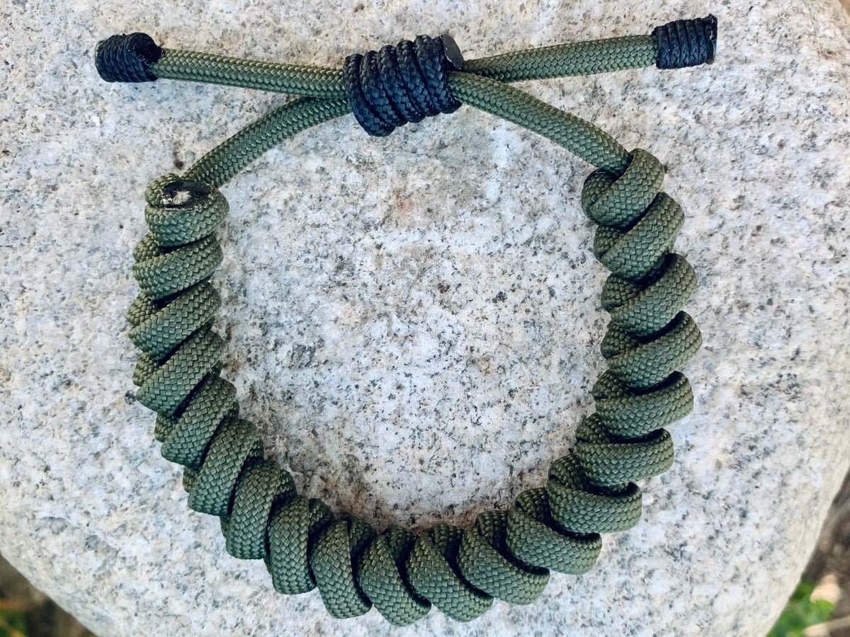 Engineered Warrior Rope Bracelet in Olive – Handmade 550 Paracord Design