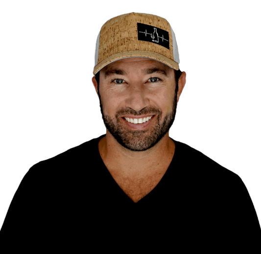 Wine Hat - Trucker Hat - Cork - Gray - Laser Mesh