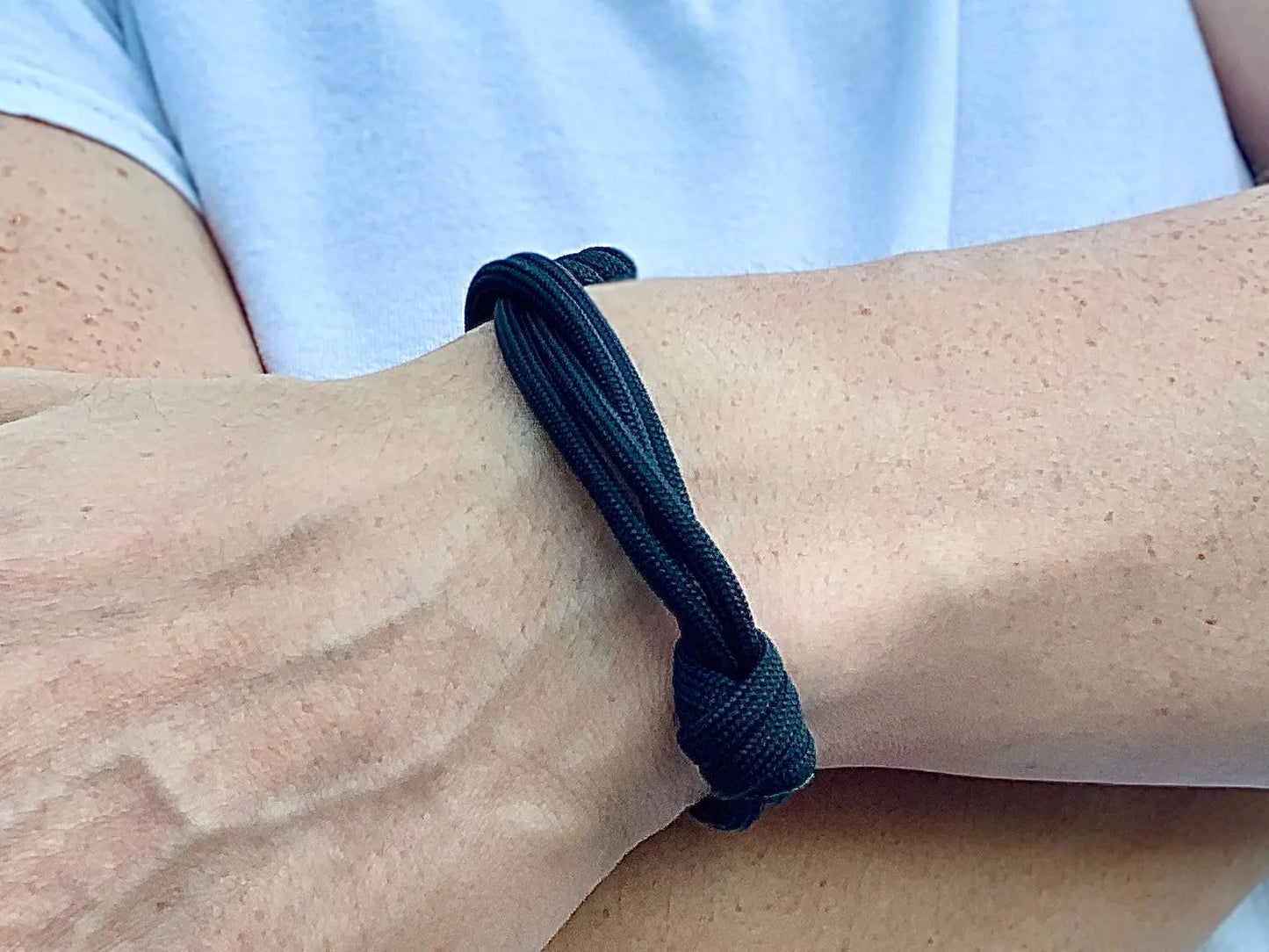 Jet Black Double Rope Bracelet Engineered