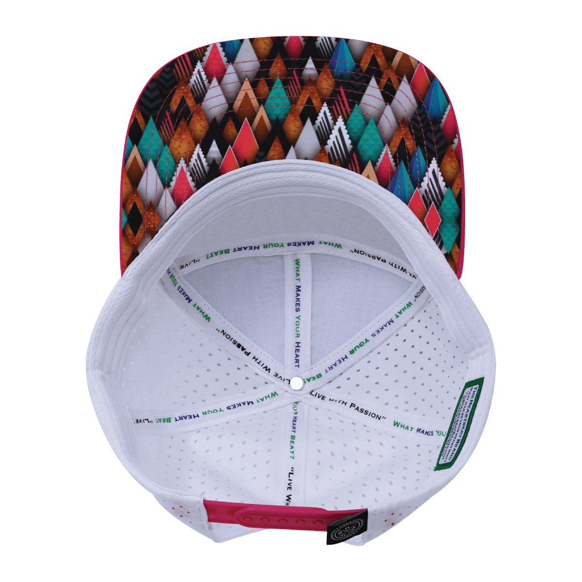 **YOUTH** Color Vibes Hat - Flat Bill - Neon Peaks - Neon Pink / Neon Green Blue / White - Laser Mesh