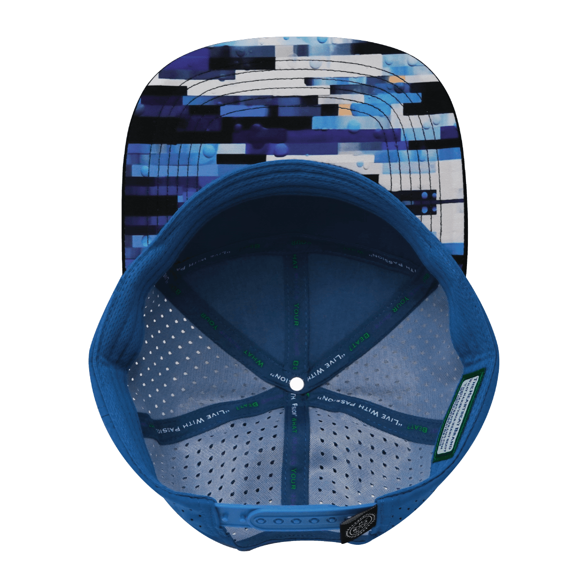 **YOUTH** Color Vibes Hat - Flat Bill - Sky Blocks - Black / White / Blue - Laser Mesh