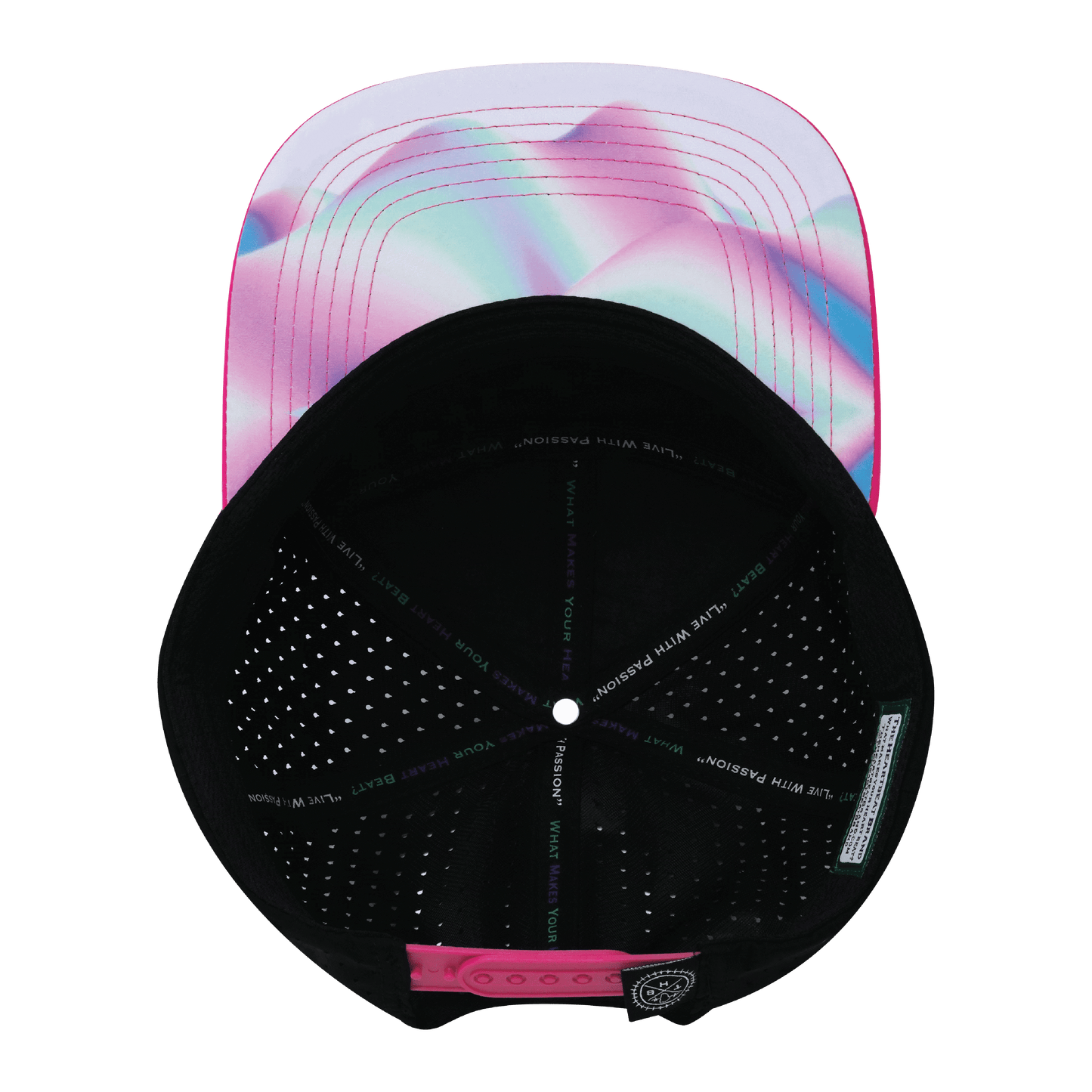 **YOUTH** Color Vibes Hat - Flat Bill - Holograph - Neon Pink / Neon Blue / Black - Laser Mesh