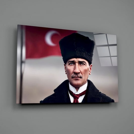 Ataturk Glass Wall Art