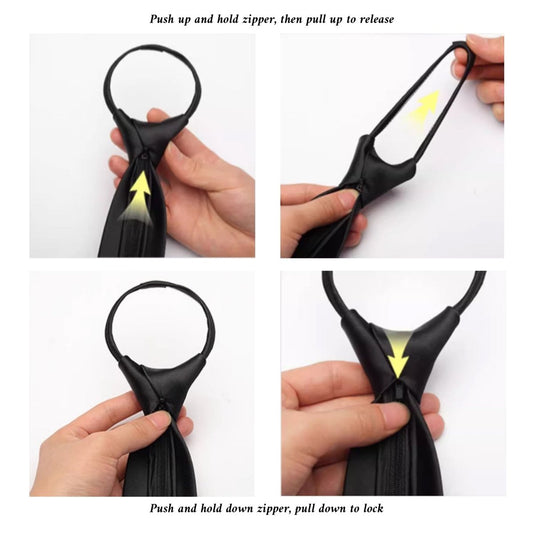 Men's Zipper Necktie - Pre-Tied Formal Tie