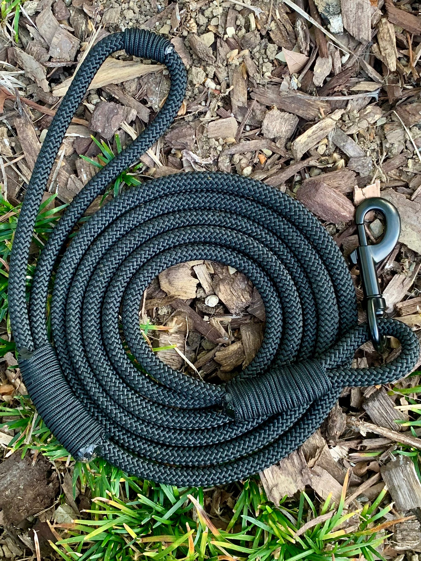 Engineered Jet Black Dog Rope Leash Engineered