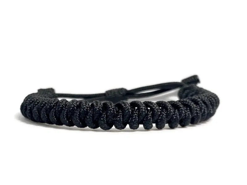 Engineered Slim Black Rope Bracelet Engineered