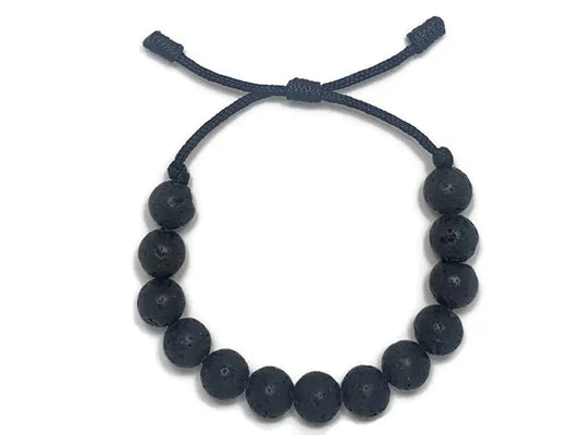 Engineered Black Lava Beaded Bracelet Engineered