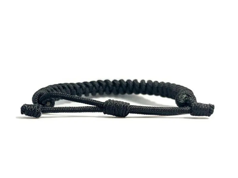 Engineered Slim Black Rope Bracelet Engineered