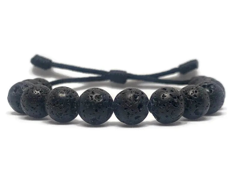 Engineered Black Lava Beaded Bracelet Engineered