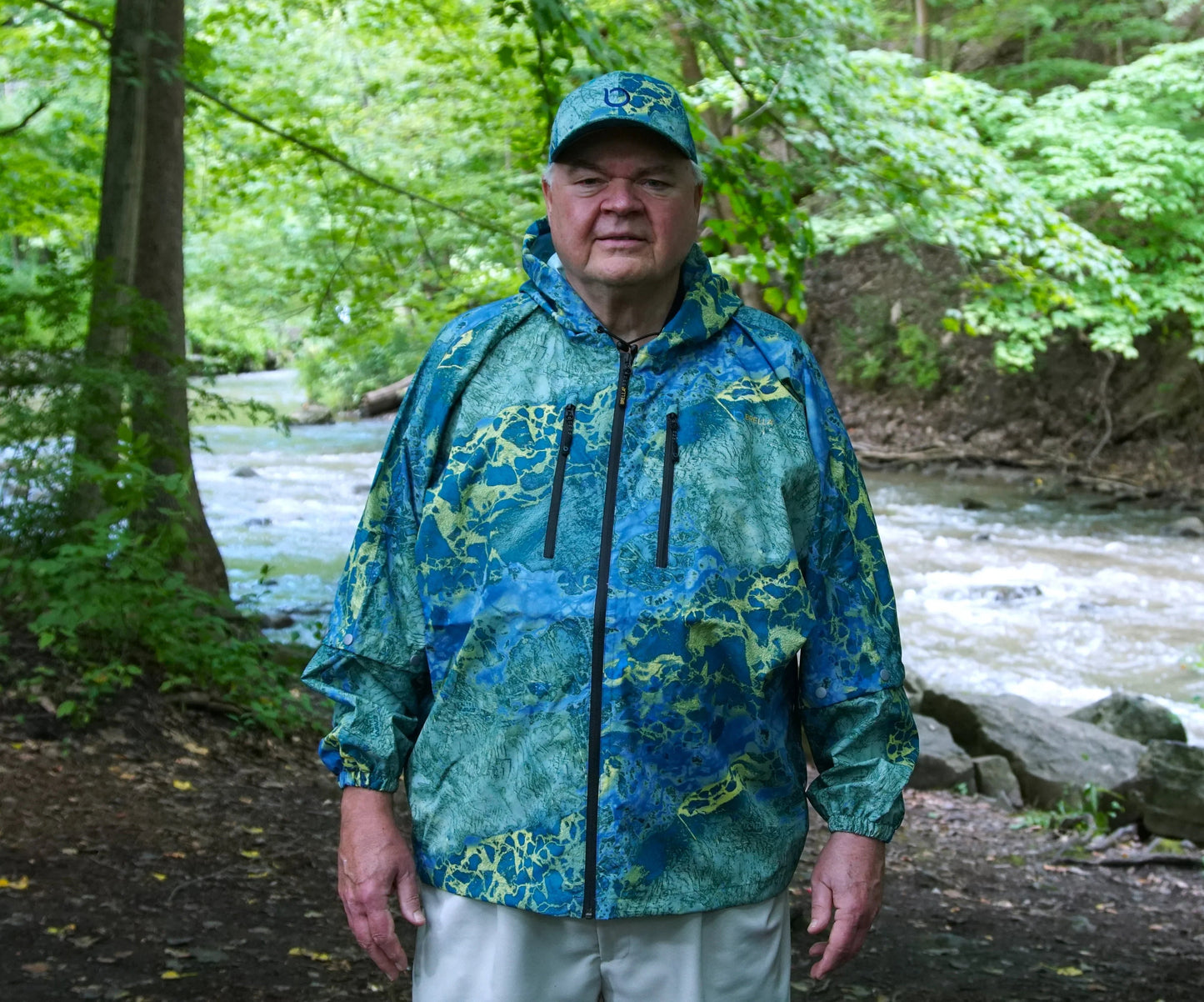 Brella Blue Yellow Unisex Rain Jacket