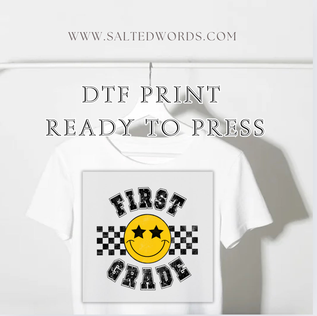 First Grade similie face DTF Transfer