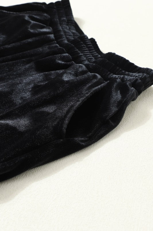 Solid Velvet Jogger Pants