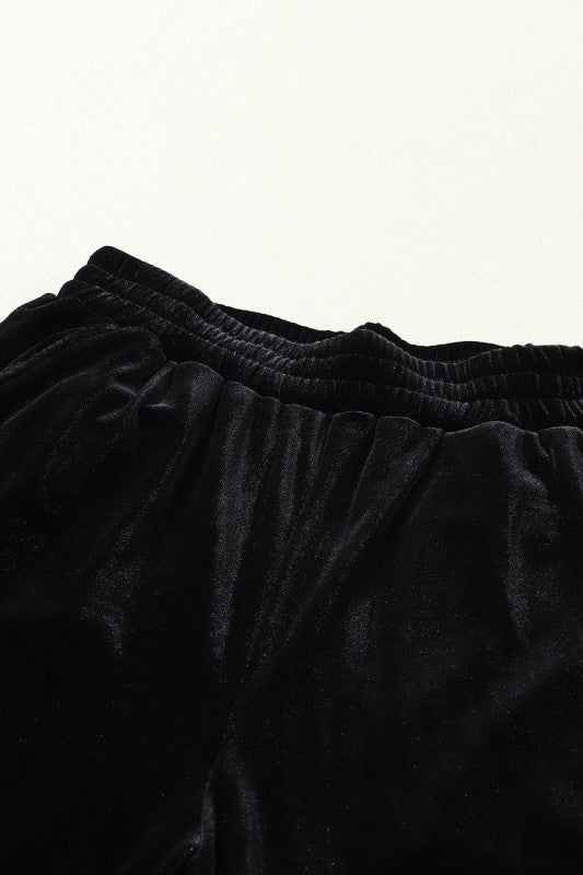 Solid Velvet Jogger Pants