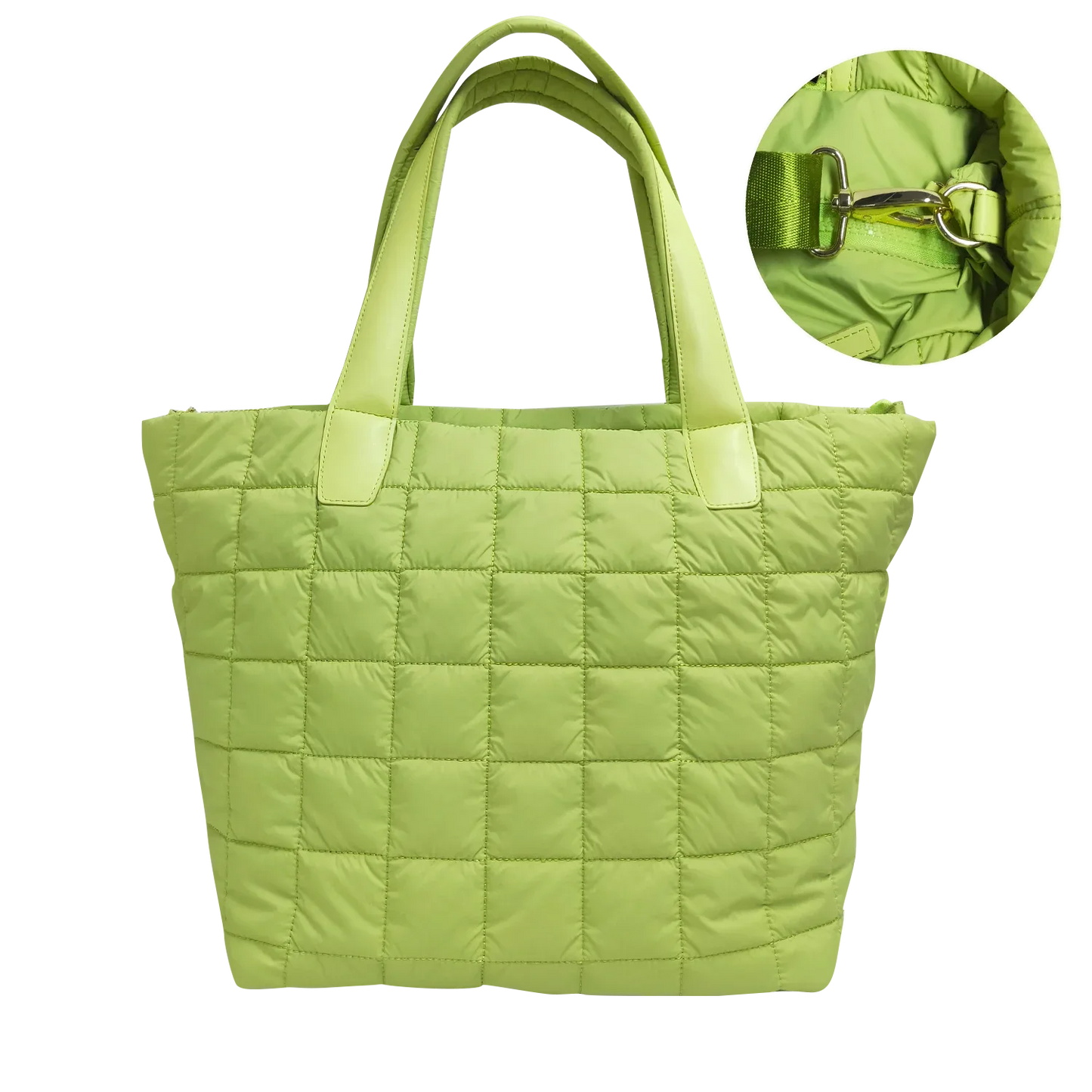 Quilted Nylon Tote – Lightweight, Triple-Zip, Travel & Work Ready