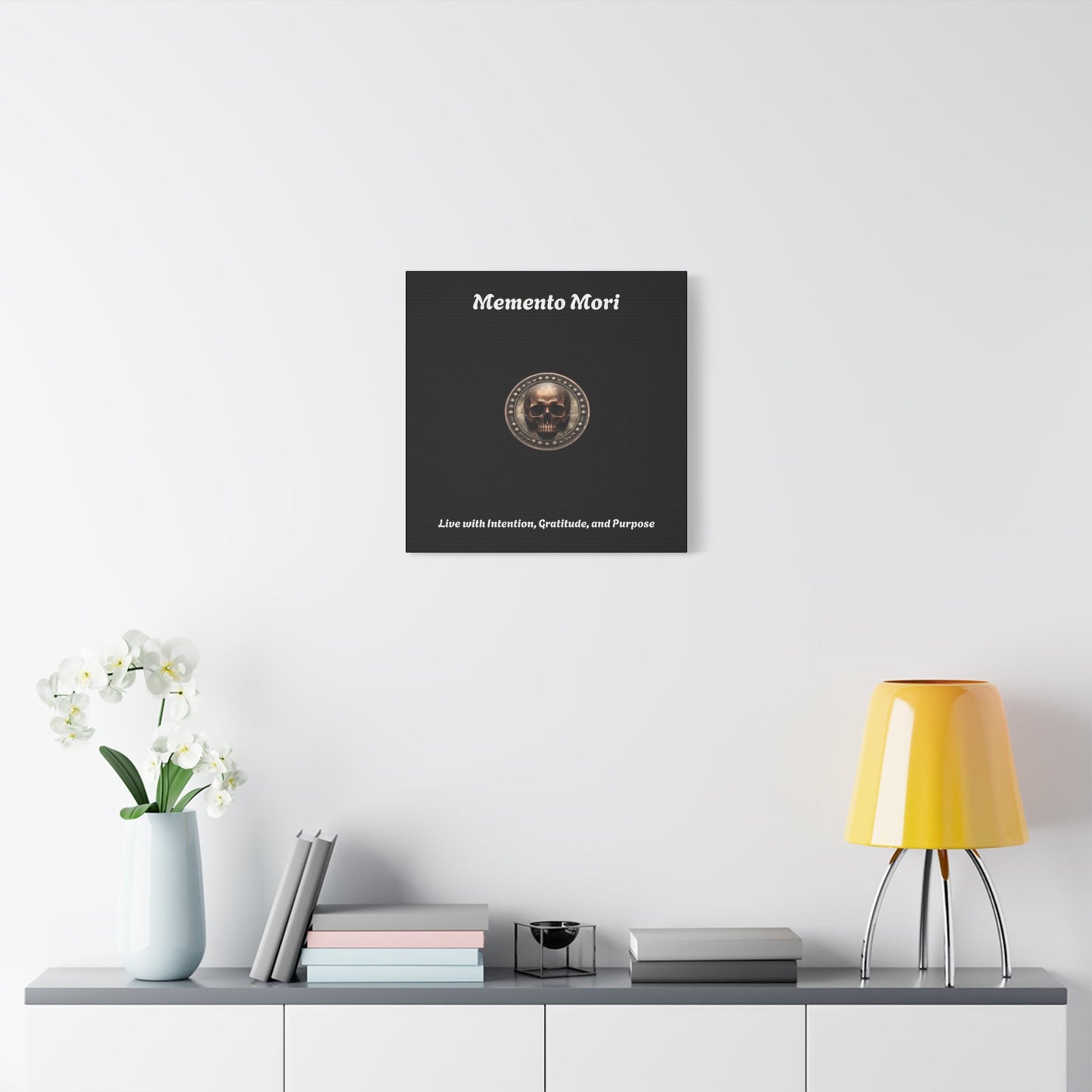 "Memento Mori" Matte Canvas - Inspirational Wall Art -"Live with Intention, Gratitude, and Purpose"