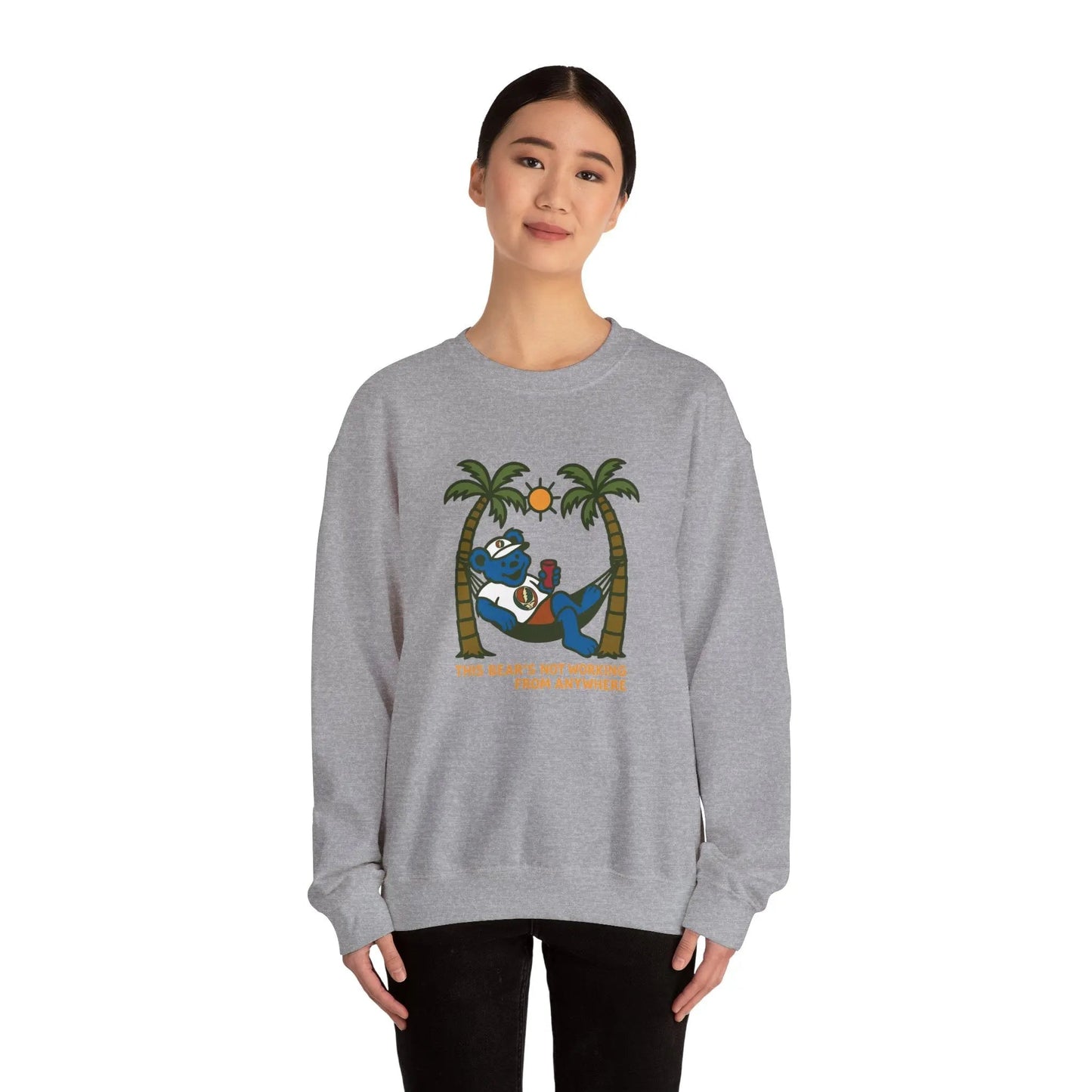 This Bear's Not Workin' From Anywhere | Life is dead.® Crewneck | Grateful Dead