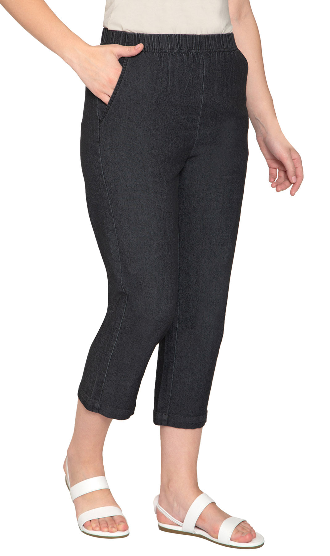 Women’s Lightweight Stretch Denim Capri Pants – Comfortable Everyday Fit