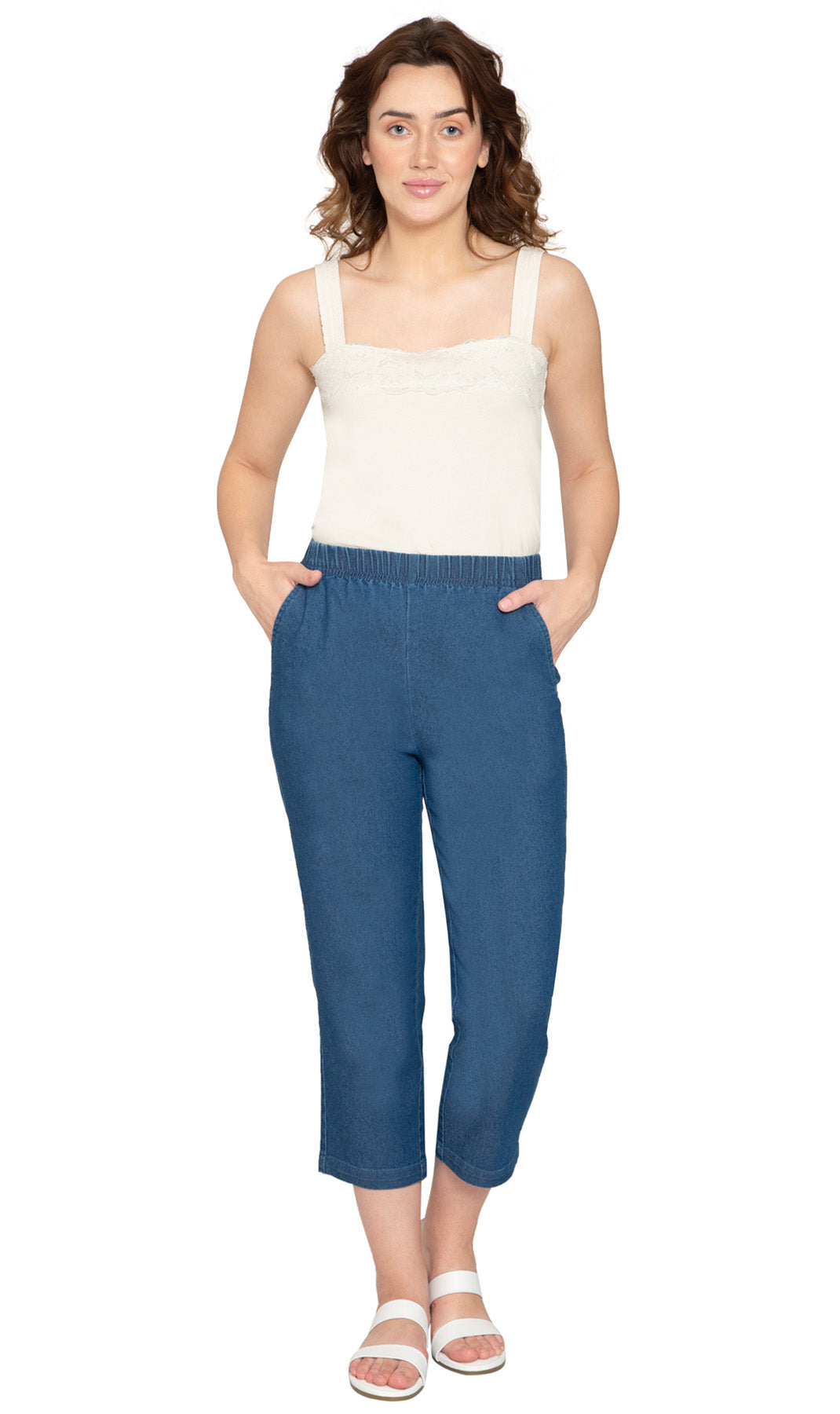 Women’s Lightweight Stretch Denim Capri Pants – Comfortable Everyday Fit