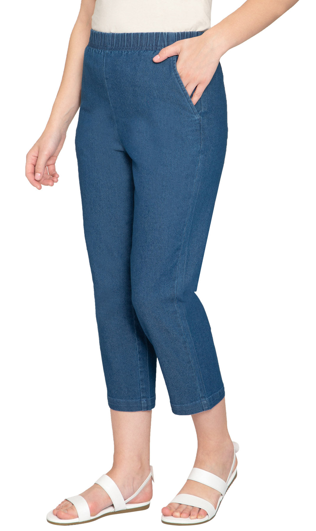 Women’s Lightweight Stretch Denim Capri Pants – Comfortable Everyday Fit