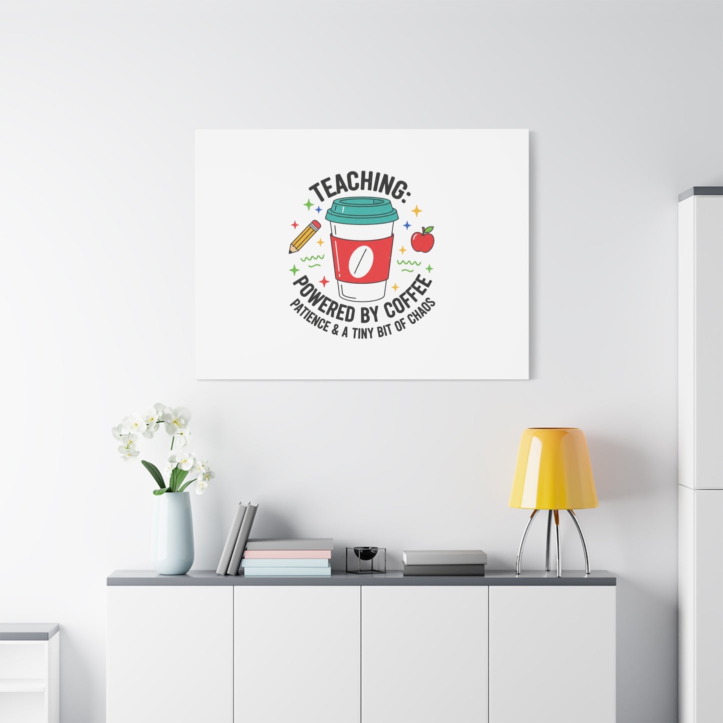 Teaching Powered by Coffee Canvas, Teacher Appreciation Gifts | Teacher Life, Classroom Humor