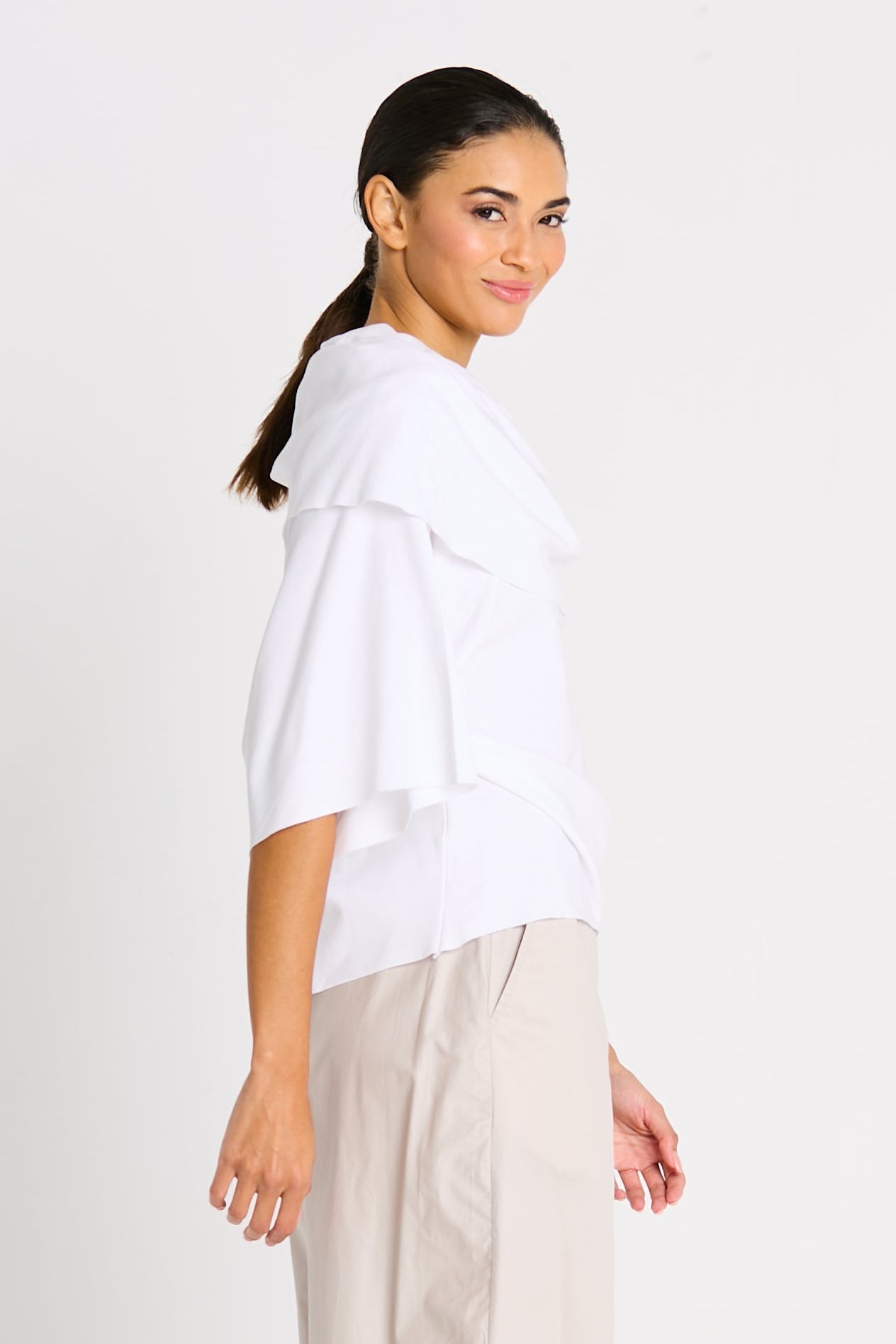 Pima Cotton Jackie O Top - White